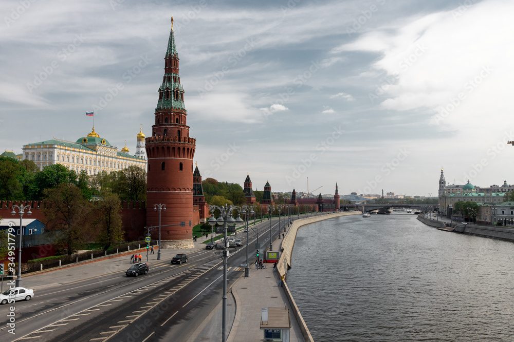 Beautiful view of Moscow city centre in summer