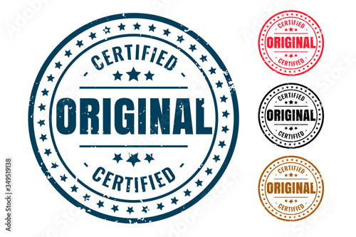 original certified product rubber stamp set of four