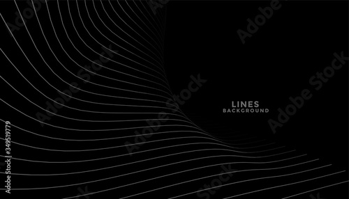 black background with flowing curve lines design