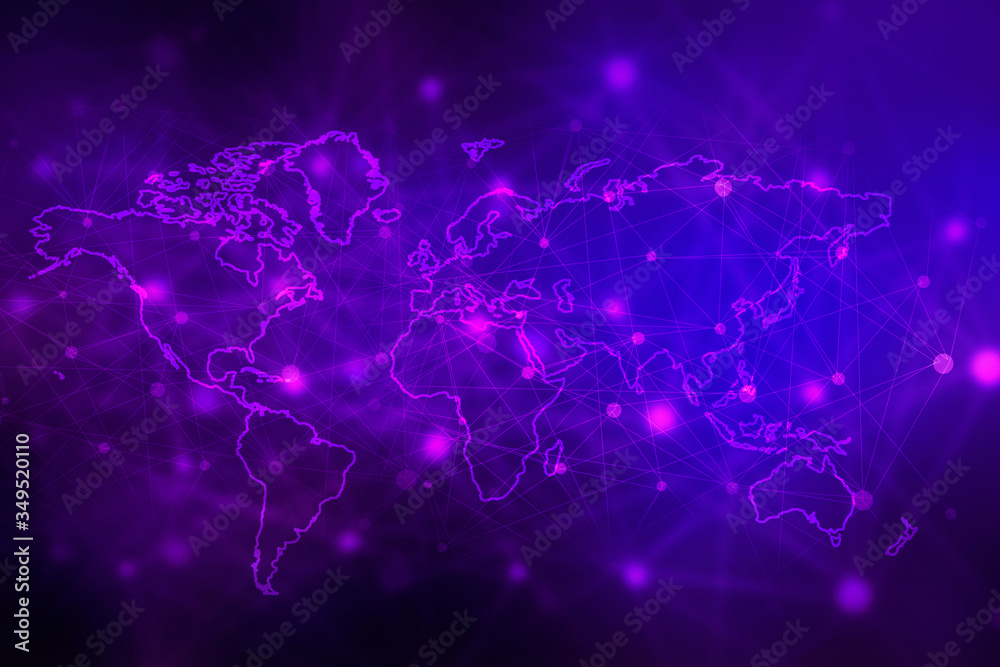 2d illustration world map abstract background