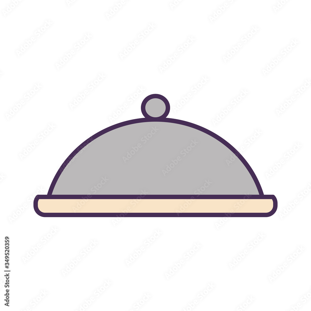 Food platter line and fill style icon vector design