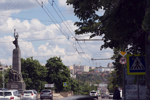 Beautiful landscape of a city with a cloudy sky.