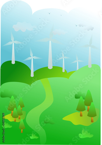 Green energy with wind turbines