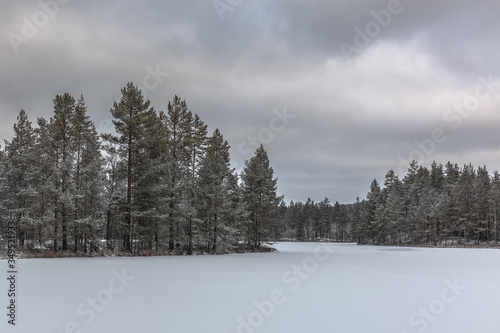 Frozen lake in Sweden during the winter months. © Tatiana