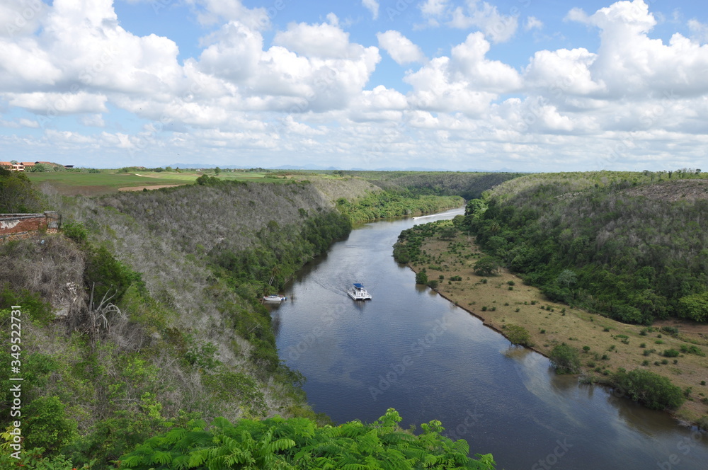 Obraz premium landscape with river and blue sky