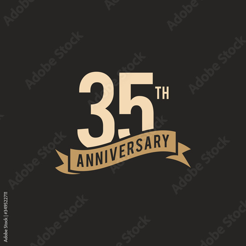 35th Years Anniversary Celebration Icon Vector Logo Design Template