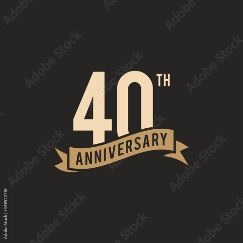 40th Years Anniversary Celebration Icon Vector Logo Design Template photo