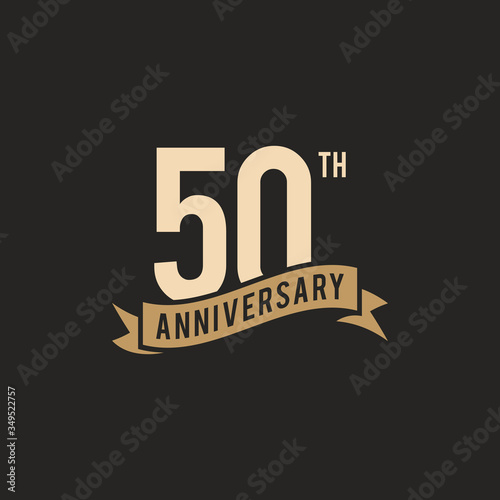50th Years Anniversary Celebration Icon Vector Logo Design Template