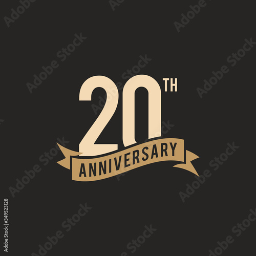20th Years Anniversary Celebration Icon Vector Logo Design Template photo