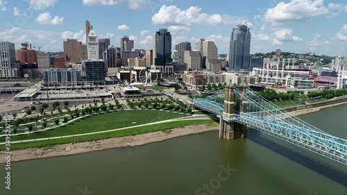 drone shot of Cincinnati