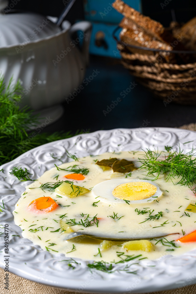 Dill soup with egg and fresh dill Dill soup with egg and fresh dill