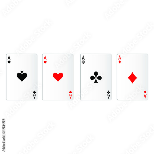 Casino gambling poker blackjack cards on a white background. Simple vector illustration casino game cards.