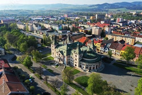 Aerial view of the Reduta Theater in Spisska Nova Ves, Slovakia