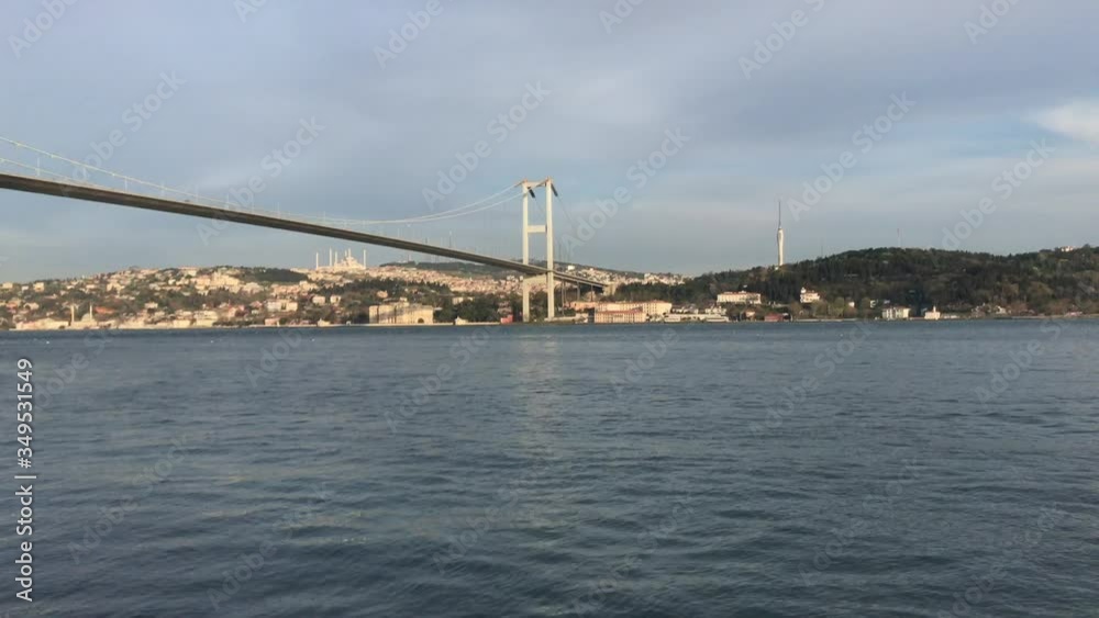 Amazing scenes of Bosphorus bridge and Istanbul city, Turkey