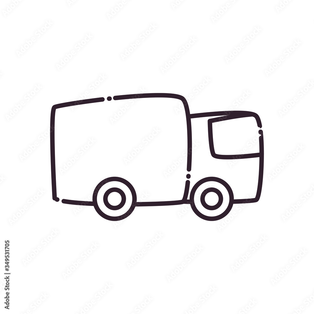 Fototapeta premium truck line style icon vector design