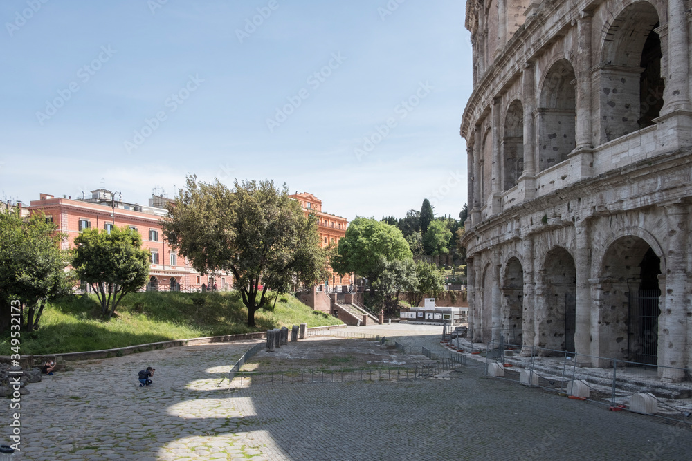 Coliseum in  Rome without people