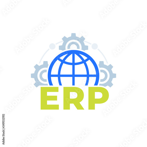 ERP vector icon on white