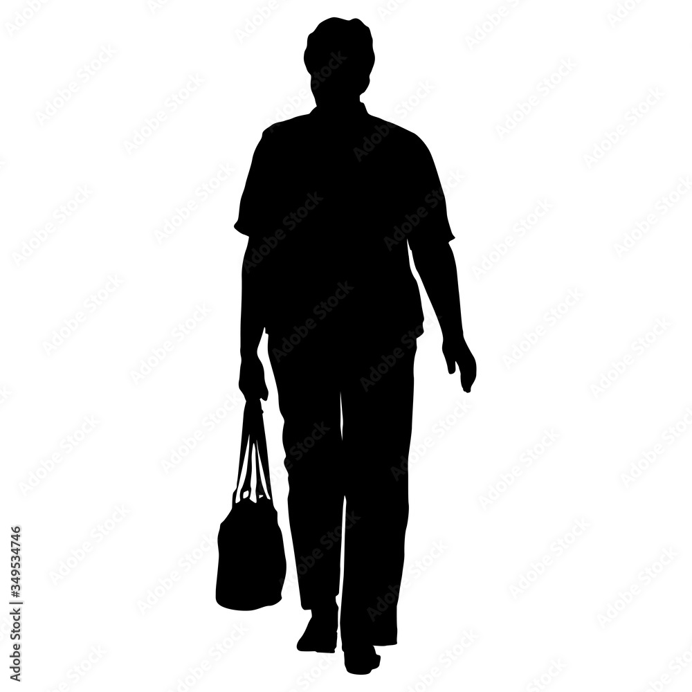 Silhouette of a walking girl on a white background Silhouette of a walking girl on a white background