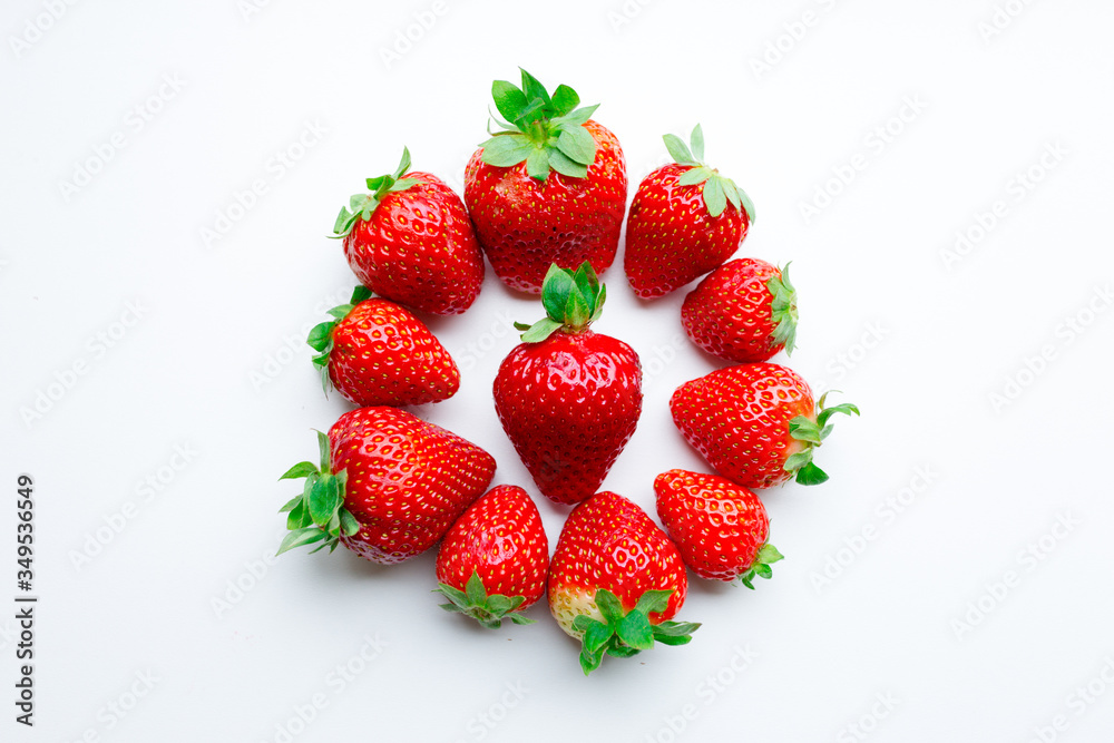 strawberries on white background strawberries on white background