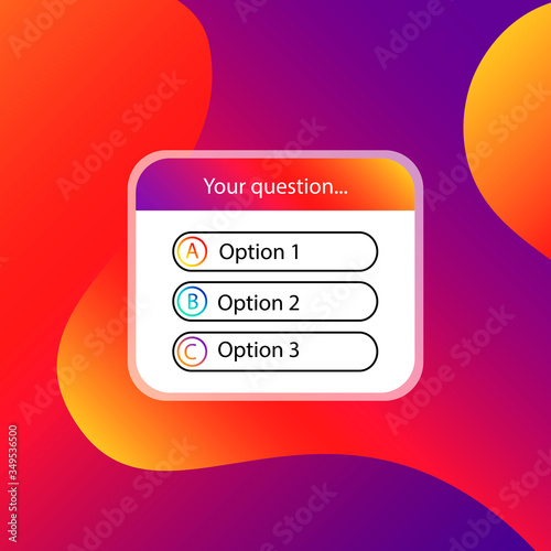 Your question. Social media elements stories stickers, web, app, ui. Social media instagram concept. Templates guess the quiz. EPS 10 Vector