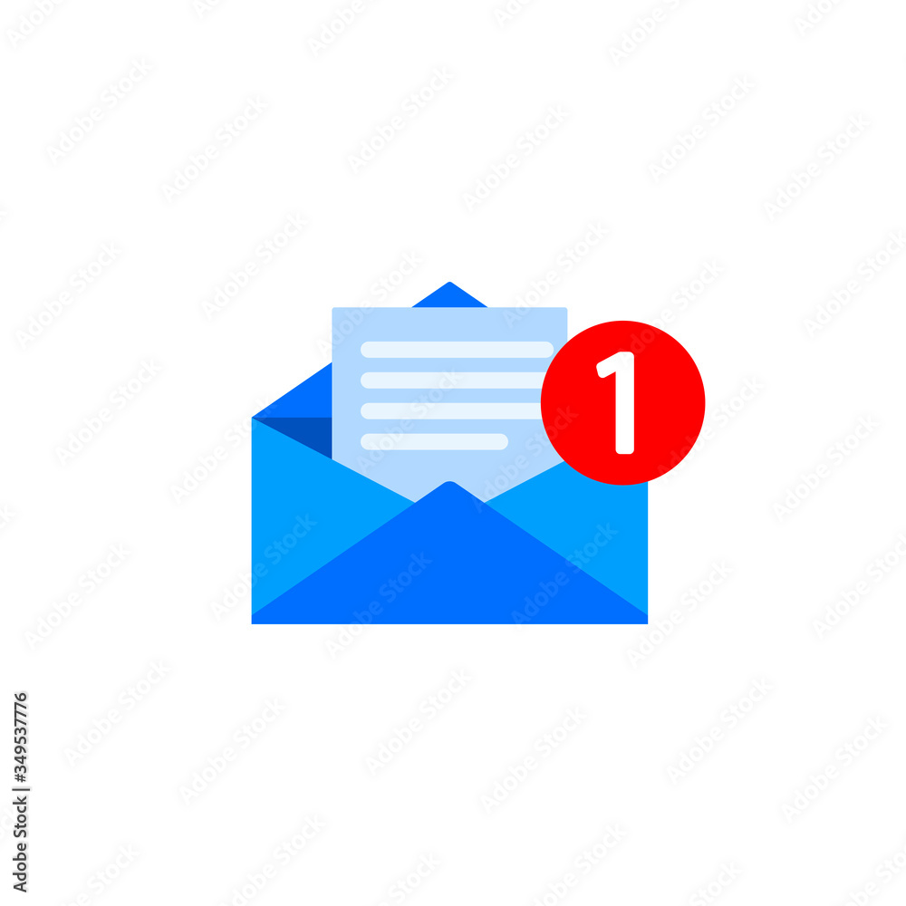 New message, notification, email, amail, chat or letter icon flat in on isolated background. EPS 10 vector New message, notification, email, amail, chat or letter icon flat in on isolated background. EPS 10 vector