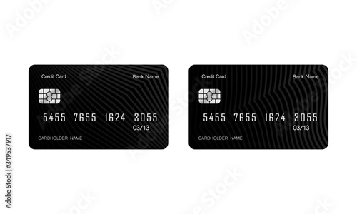 Credit or debit card icon flat on isolated white background. EPS 10 vector. Payment concept.