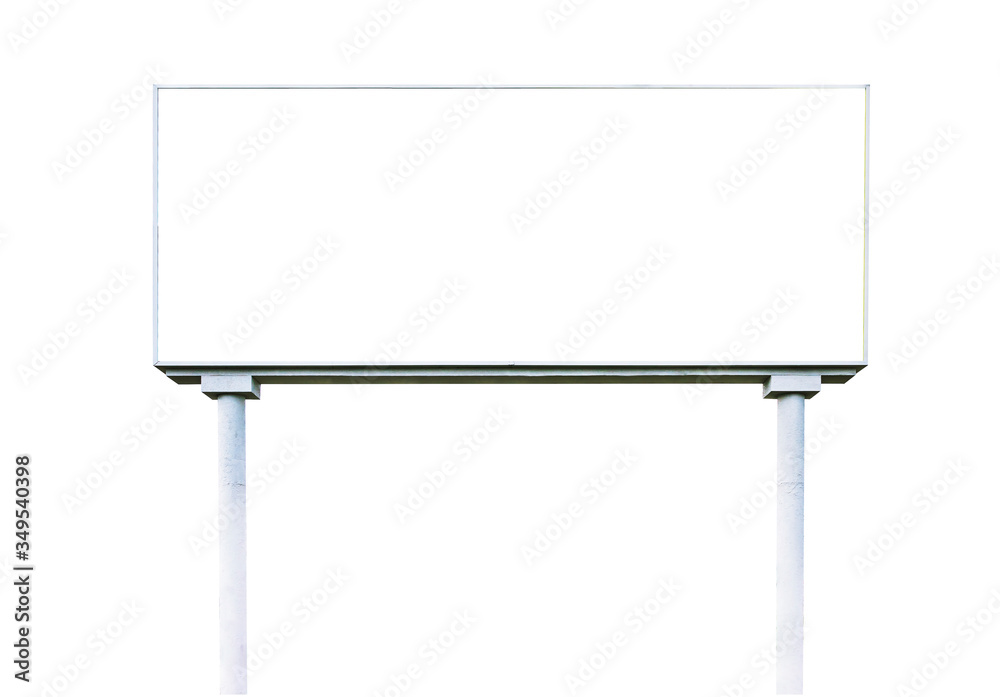 blank white billboard for outdoor advertising on white background,ready for product display montage,advertisement. blank white billboard for outdoor advertising on white background,ready for product display montage,advertisement.