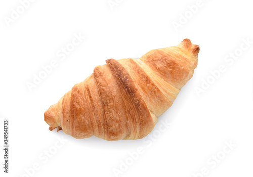 Top view, Croissant isolated on a white background