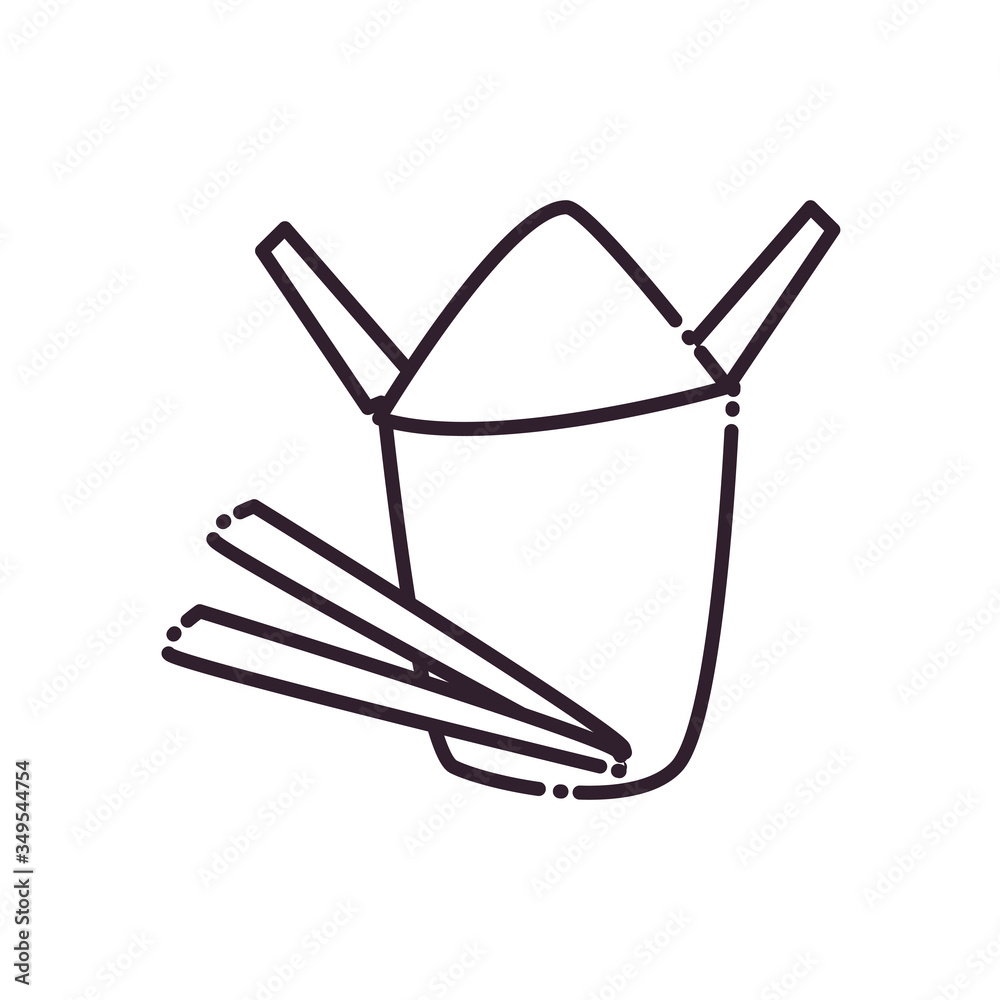 chinese box food line style icon vector design