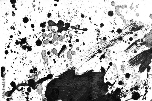 Wallpaper Mural Background splash black on paper. Creative abstract art from ink and watercolor. Torontodigital.ca