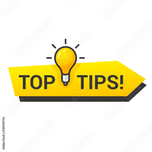 Top tops icon, useful practical advice button