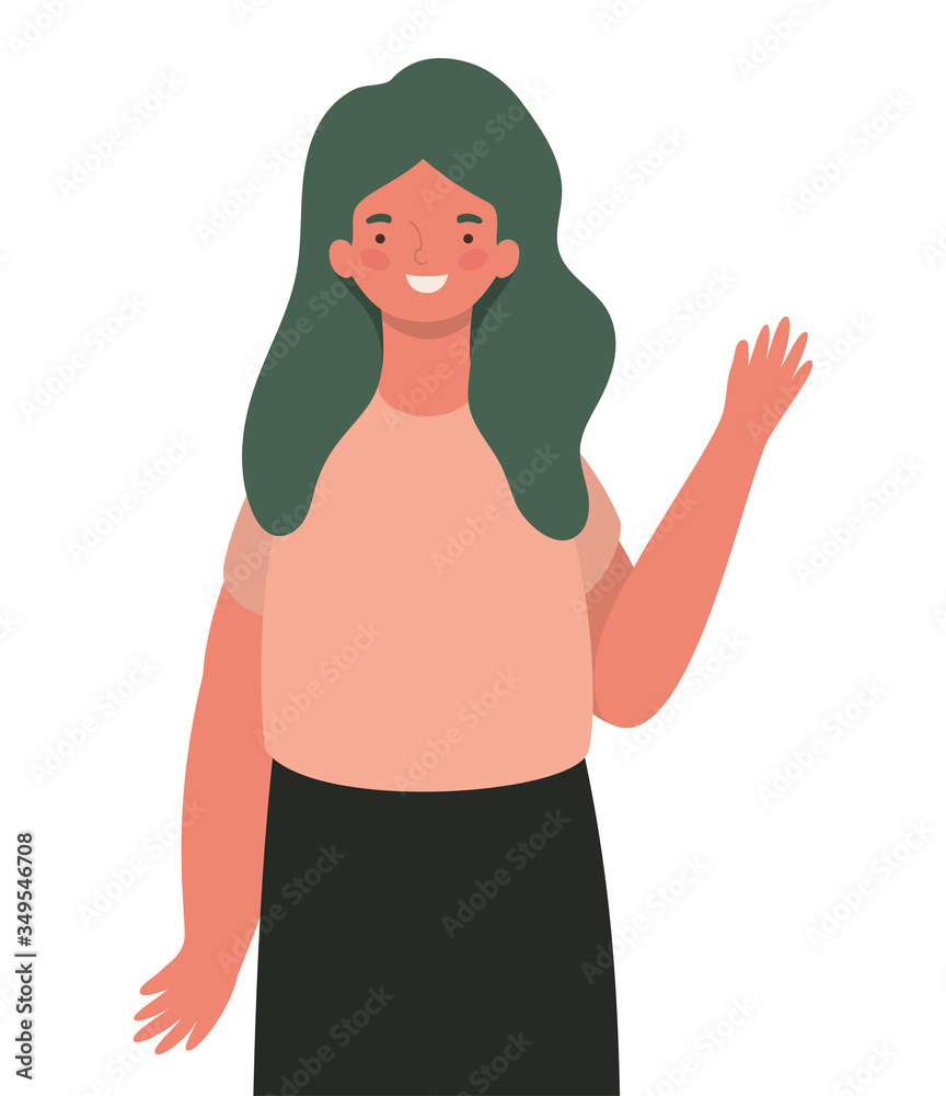 happy woman cartoon vector design