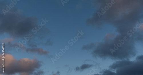 Time lapse of flying clouds nature background no birds, no flicker