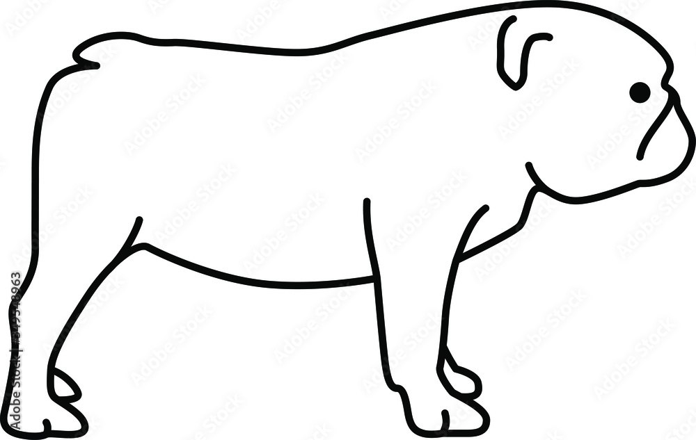 An icon illustration of a Bulldog