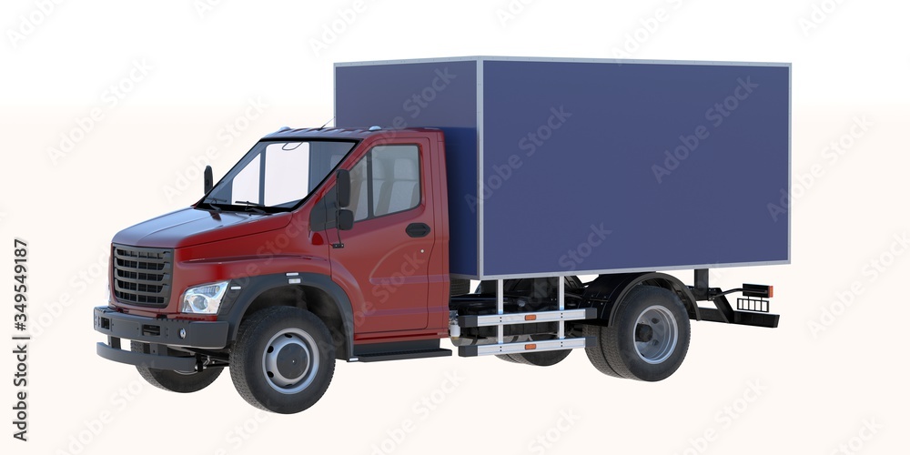 3D rendering of a brand-less generic utility truck