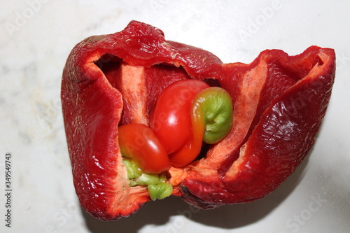 Isolated image of a spoiled red bell pepper