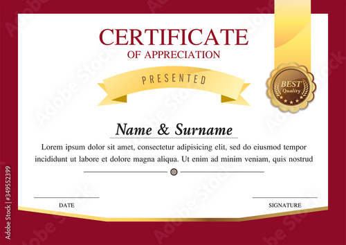 certificate template, diploma design, success , award,  graphic background, warranty vector design.