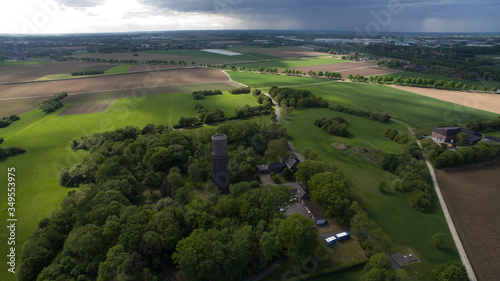 tower with dark clouds