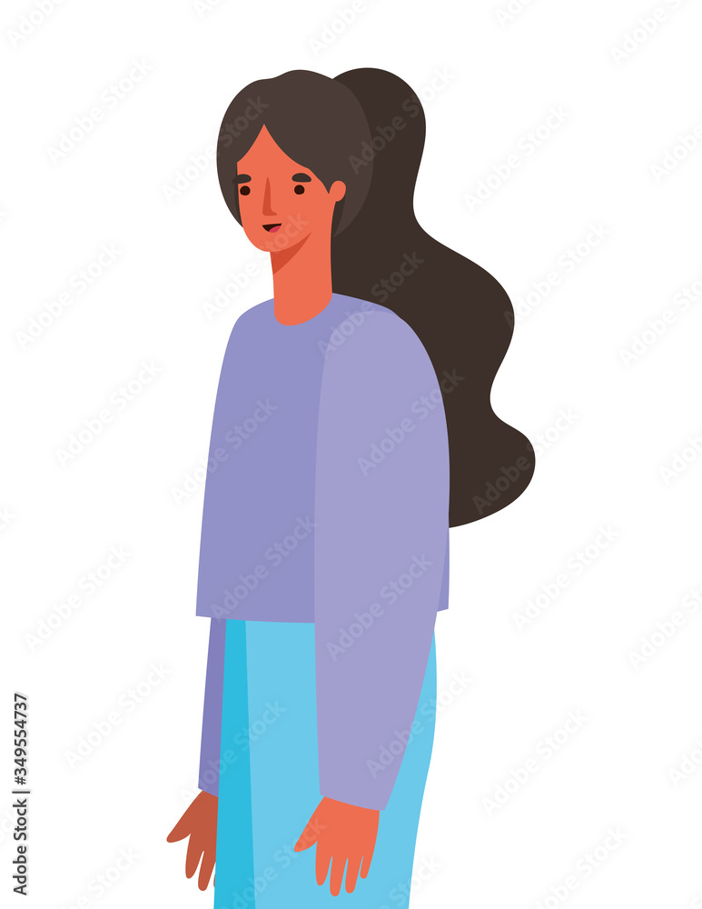 Isolated avatar woman cartoon with brown hair vector design Isolated avatar woman cartoon with brown hair vector design