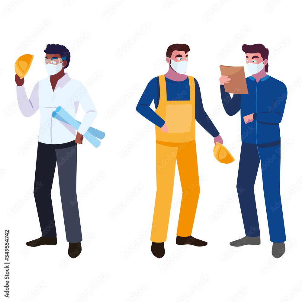people architec and operator with mask people architec and operator with mask