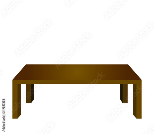 Wooden table isolated on white background
