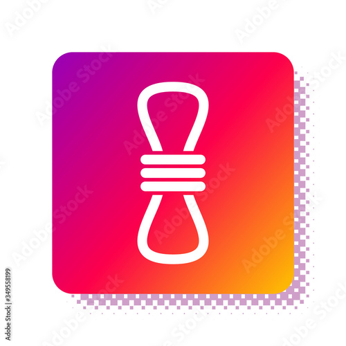 White Climber rope icon isolated on white background. Extreme sport. Sport equipment. Square color button. Vector