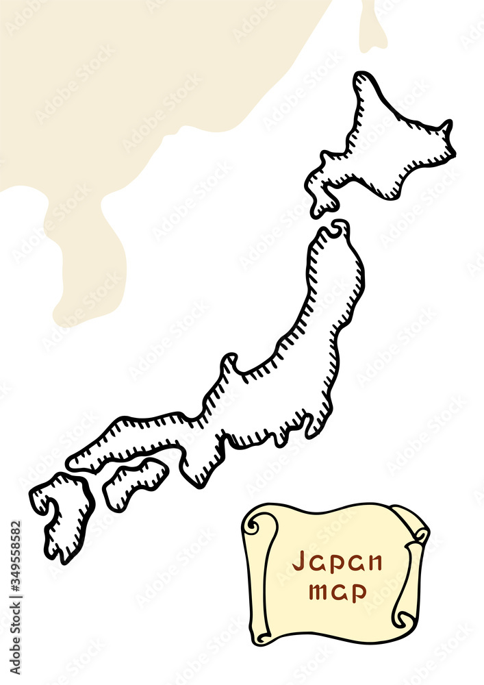 Plakat レトロな日本地図