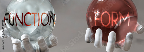 Canvas Print form and function in a balanced life - pictured as words form,function in hands