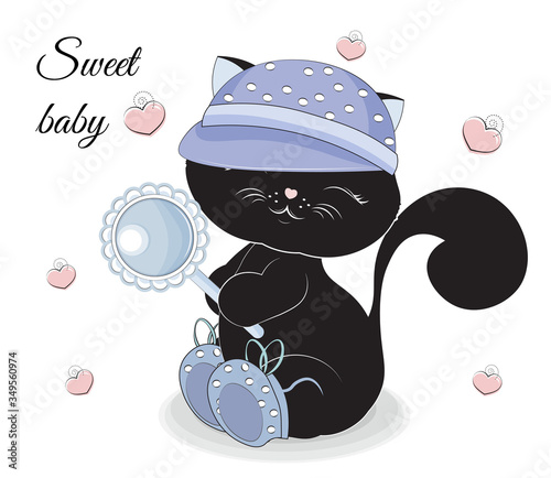 sweet baby boy black cat