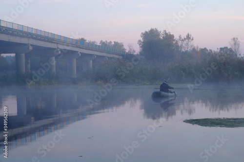 Landscape with river at early morning time