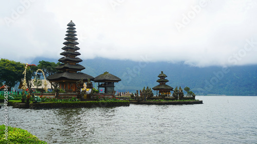 temple in the bali lake indonesia