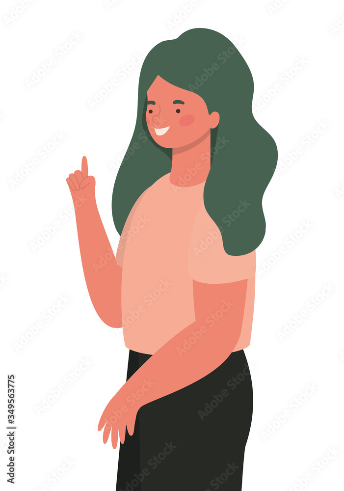 happy woman cartoon vector design