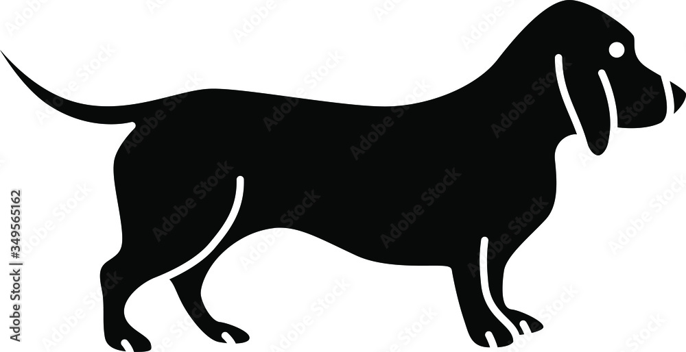 An icon illustration of a Bassett Hound