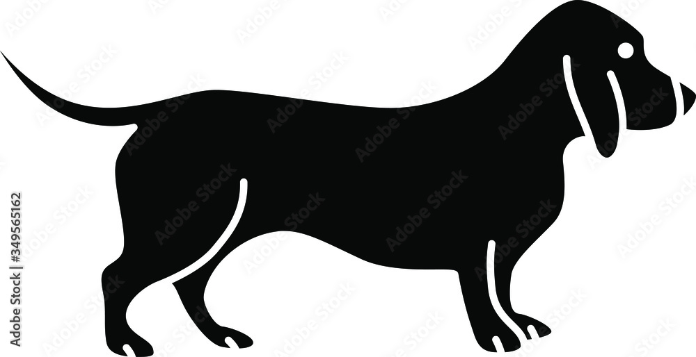 An icon illustration of a Bassett Hound An icon illustration of a Bassett Hound